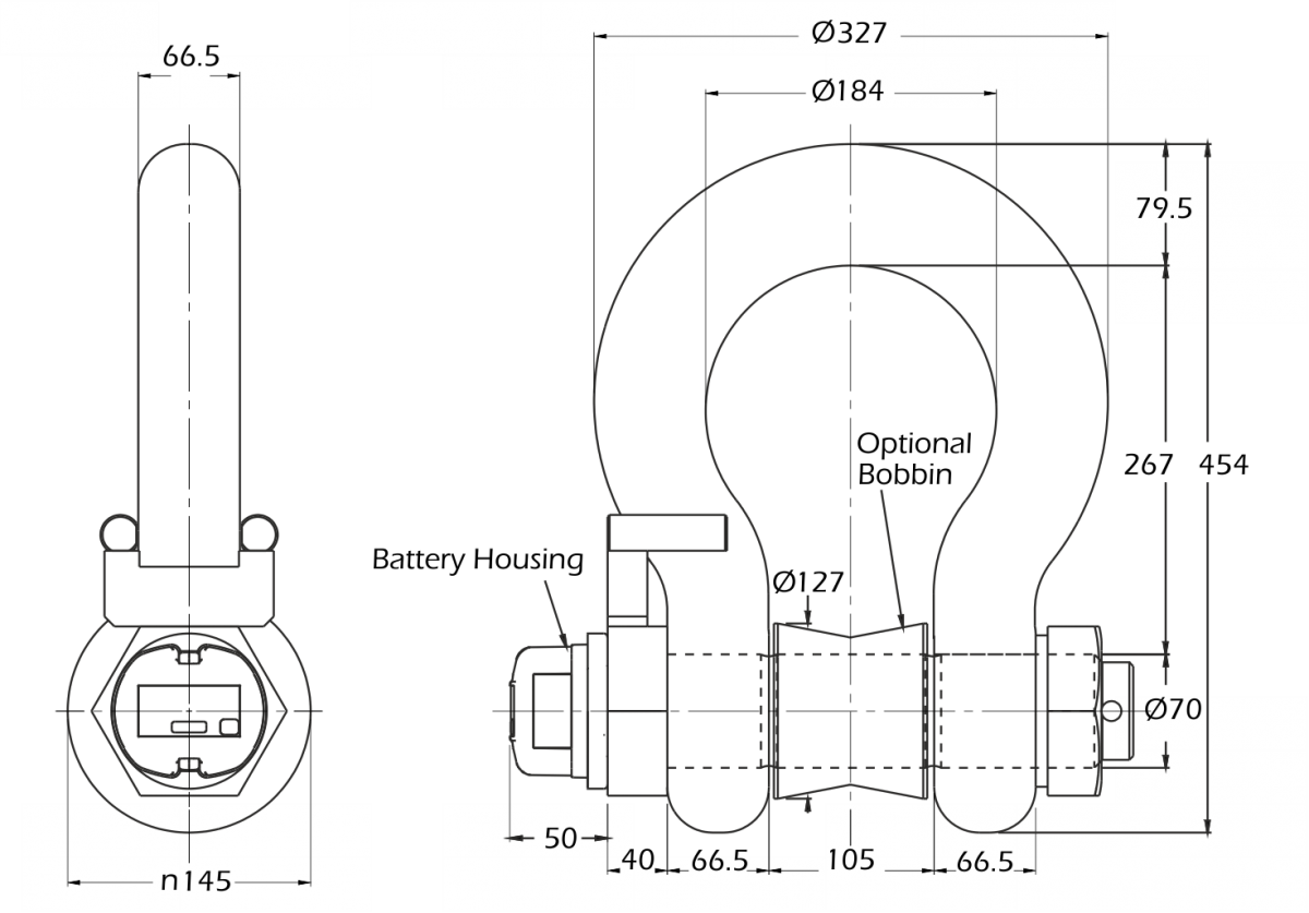 lcm4670 load shackle dimensions